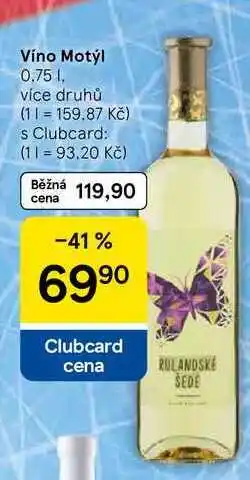 Tesco Víno Motýl, 0.75 l, více druhů nabídka
