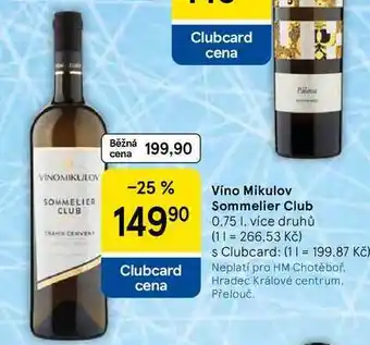 Tesco Víno Mikulov Sommelier Club, 0.75 l, více druhů nabídka