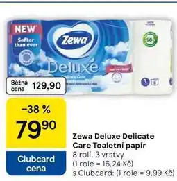 Tesco Zewa Deluxe Delicate Care Toaletní papír, 8 rolí, 3 vrstvy nabídka