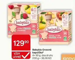 Tesco Babybio Ovocná kapsička, 4x 90 g, dva druhy nabídka