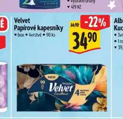 Albert Velvet Papírové kapesníky 90 ks nabídka