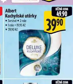 Albert Albert Kuchyňské utěrky 3vrstvé 2 role nabídka