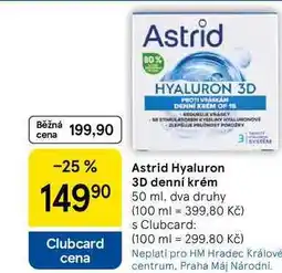 Tesco Astrid Hyaluron 3D denní krém, 50 ml, dva druhy nabídka