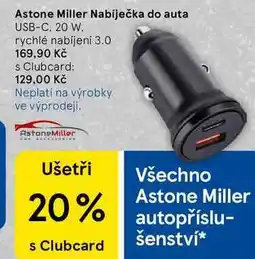 Tesco Astone Miller Nabíječka do auta, USB-C. 20 W. rychlé nabíjení nabídka