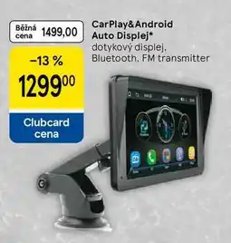 Tesco CarPlay&Android Auto Displej, dotykový displej. Bluetooth. FM transmitter nabídka
