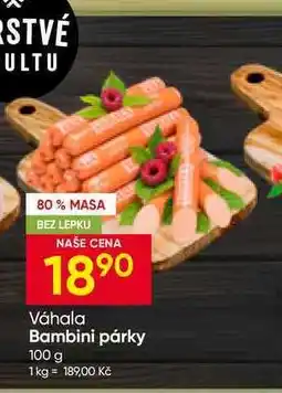 Hruška Váhala Bambini párky nabídka
