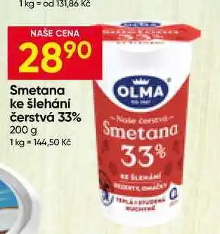 Hruška OLMA Smetana ke šlehání čerstvá 33% nabídka