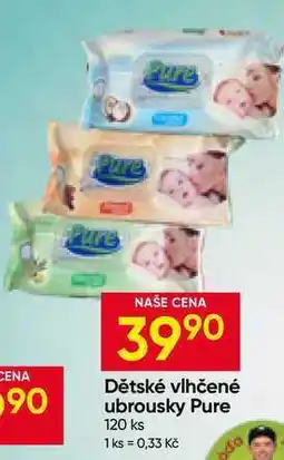 Hruška Dětské vlhčené ubrousky Pure 120 ks nabídka