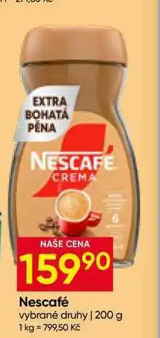 Hruška Nescafé Crema instantní káva 200g, vybrané druhy nabídka