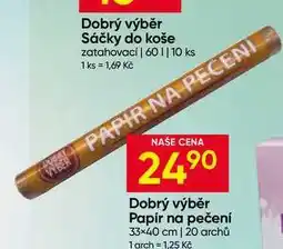 Hruška Dobrý výběr Papír na pečení 33×40 cm 20 archů nabídka