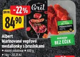 Albert Albert Marinované vepřové medailonky s brusinkami nabídka