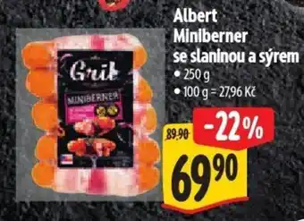 Albert Albert Miniberner se slaninou a sýrem nabídka