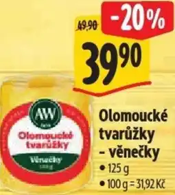 Albert Olomoucké tvarůžky - věnečky nabídka