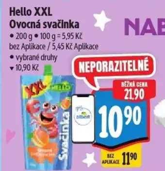 Albert Hello XXL Ovocná svačinka nabídka