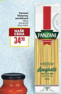 Billa Panzani Těstoviny semolinové nabídka