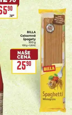 Billa BILLA Celozrnné špagety nabídka