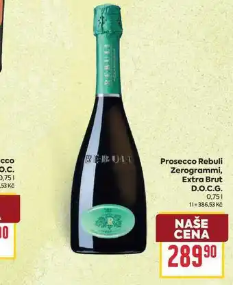 Billa Prosecco Rebuli Zerogrammi, Extra Brut D.O.C.G nabídka