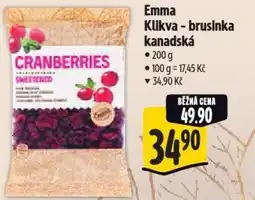 Albert Emma Klikva - brusinka kanadská nabídka