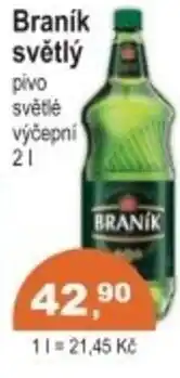 Coop Braník světlý pivo nabídka