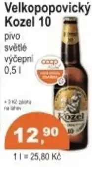 Coop Velkopopovický Kozel 10 pivo nabídka