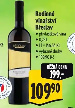 Albert Rodinné vinařství Břeclav nabídka