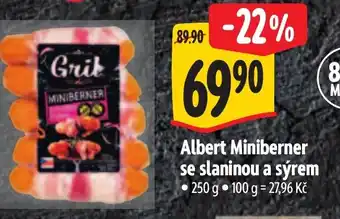 Albert Albert Miniberner se slaninou a sýrem nabídka