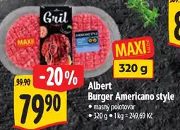 Albert Albert Burger Americano style nabídka