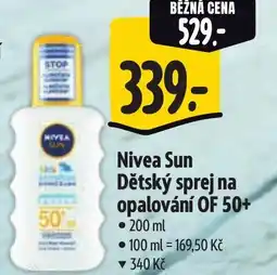 Albert Nivea Sun Dětský sprej na opalování OF 50+ nabídka