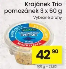 Kubík potraviny Krajánek Trio pomazánek nabídka
