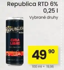 Kubík potraviny Republica RTD 6% nabídka