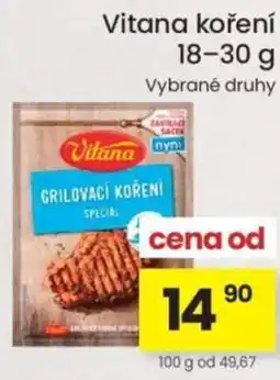 Kubík potraviny Vitana koření nabídka