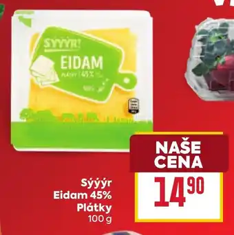 Billa Sýýýr Eidam 45% Plátky nabídka