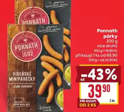 Billa Ponnath párky nabídka