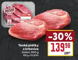 Billa Tenké plátky z krkovice nabídka