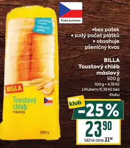 Billa BILLA Toustový chléb máslový nabídka