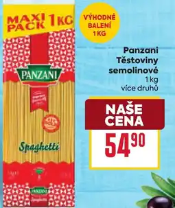 Billa Panzani Těstoviny semolinové nabídka