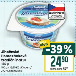Billa Jihočeské Pomazánkové tradiční natur nabídka