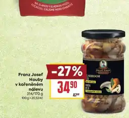 Billa Franz Josef Houby v kořeněném nálevu 314/170 g nabídka
