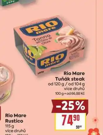 Billa Rio Mare Tuňák steak od 120 g/ od 104 g nabídka