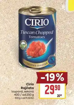 Billa Cirio Rajčata loupaná, sekaná 400/ od nabídka