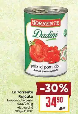 Billa La Torrente Rajčata loupaná, krájená 400/260 g nabídka