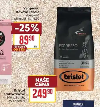 Billa Bristot Zrnková káva nabídka
