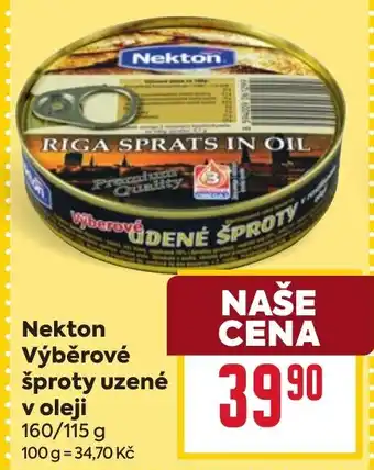 Billa Nekton Výběrové šproty uzené v oleji nabídka