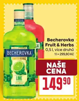 Billa Becherovka Fruit & Herbs nabídka
