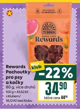 Billa Rewards Pochoutky pro psy a kočky nabídka