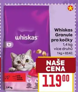 Billa Whiskas Granule pro kočky nabídka