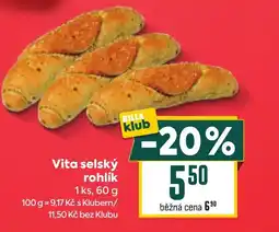 Billa Vita selský rohlík nabídka