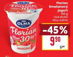 Billa Olma Florian Smetanový jogurt nabídka