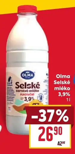Billa Olma Selské mléko 3,9% nabídka