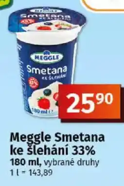 COOP TIP Meggle Smetana ke šlehání 33% nabídka